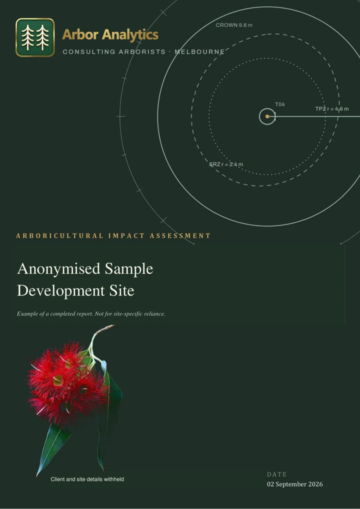 Anonymised sample report: Cover
